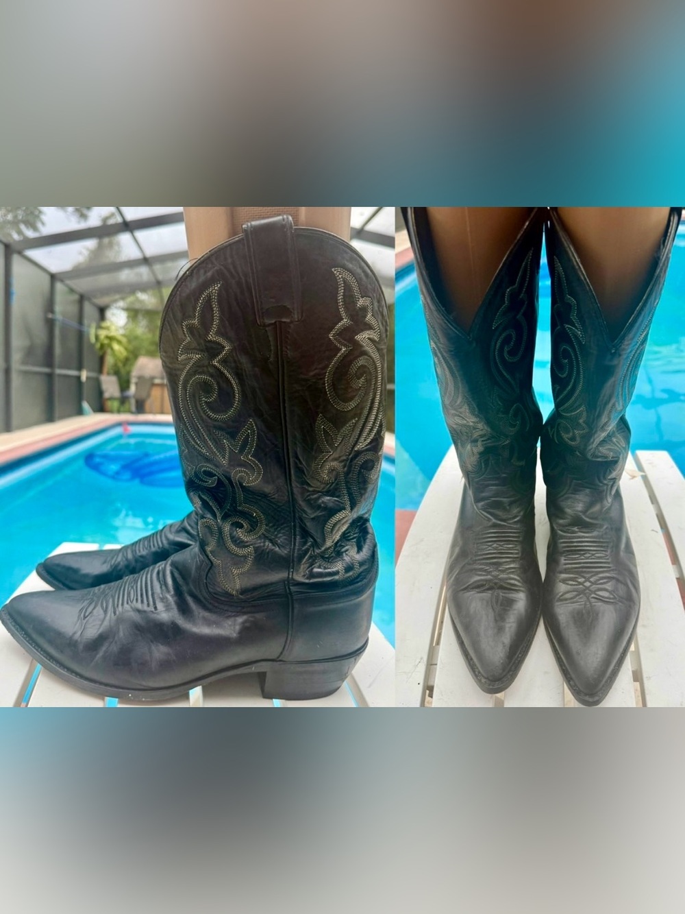 Justin-1408 Classic Western Boots Black London Calf Mens 10.5EE